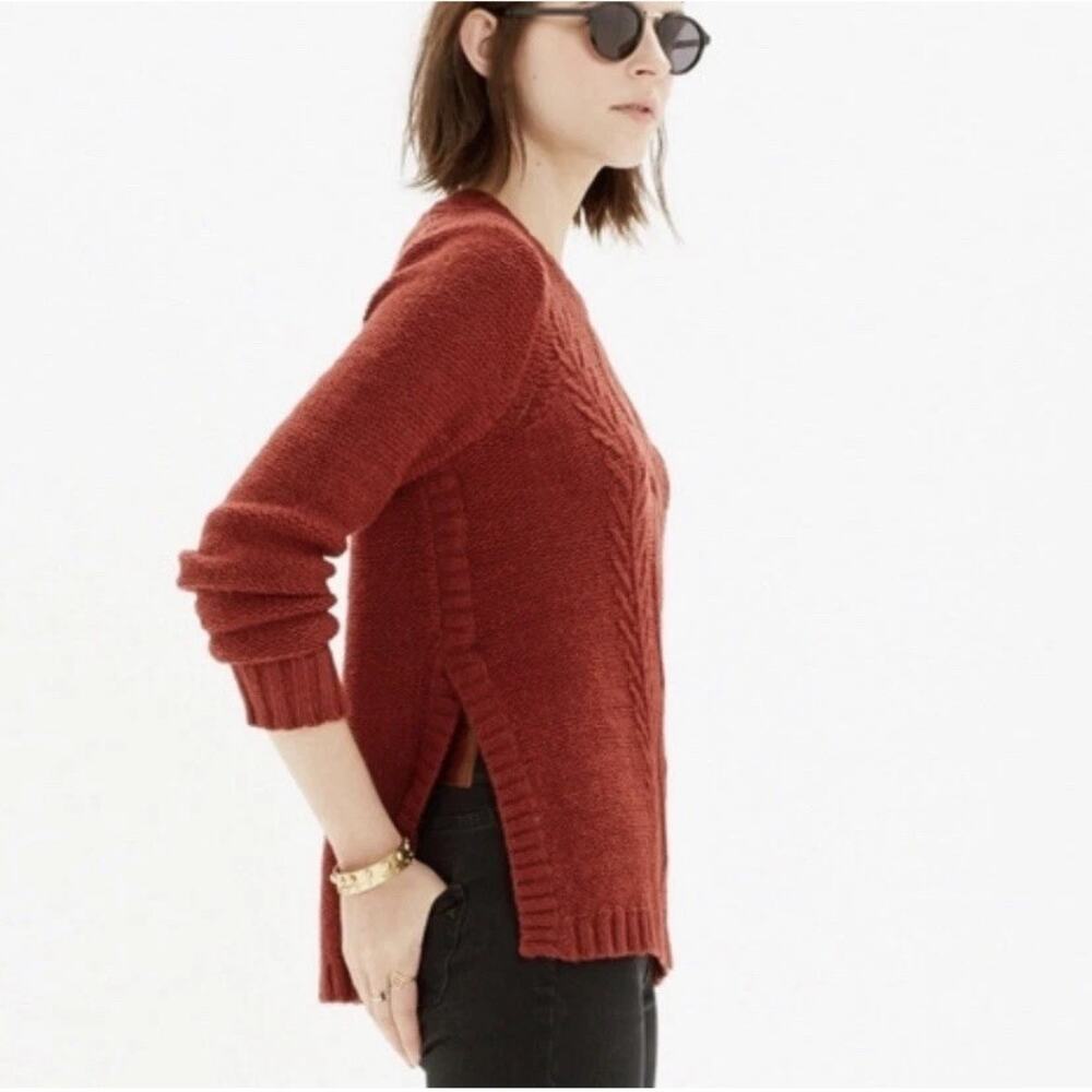 Madewell | Firelight Wool & Alpaca Blend Pullover Cable Sweater | Size XS - Picture 2 of 10